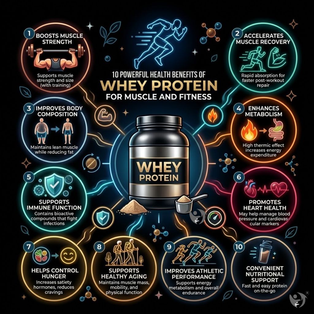 10 Powerful Health Benefits of Whey Protein for Muscle and Fitness